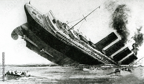 Obraz na płótnie Sinking of the ocean liner