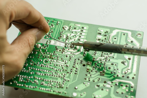 Repair of electronic devices, tin soldering parts