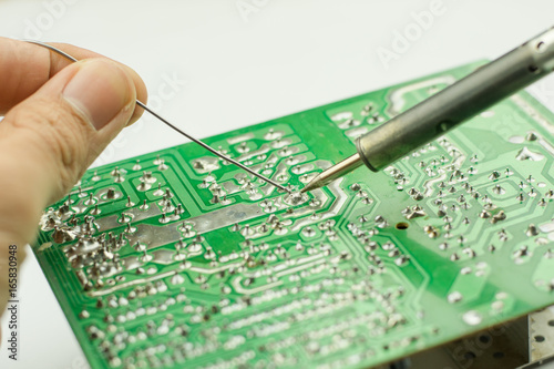 Repair of electronic devices, tin soldering parts