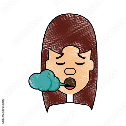 Woman smoking cartoon
