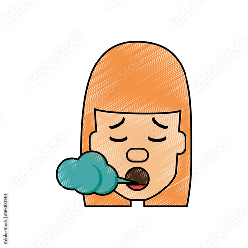 Woman smoking cartoon