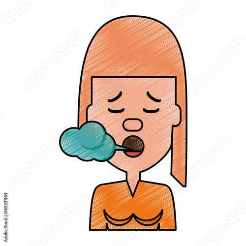 Woman smoking cartoon