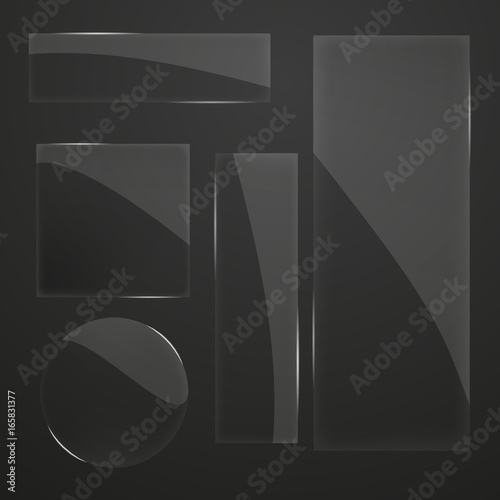 glass plates set on sample background.Vector Illustration. Eps10
