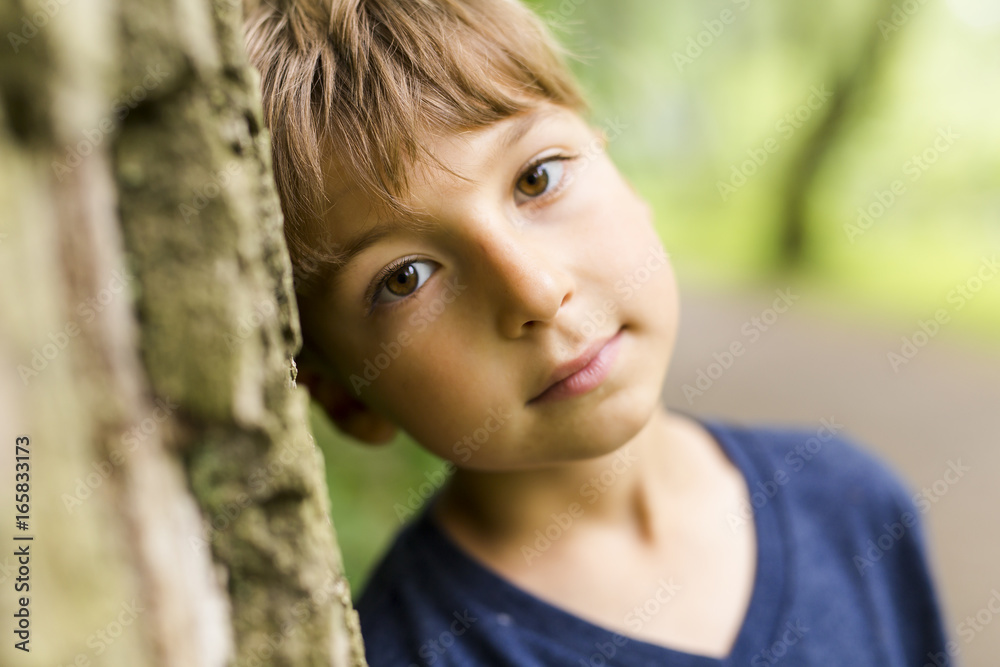 Child on a green meadow Child on a green meadow