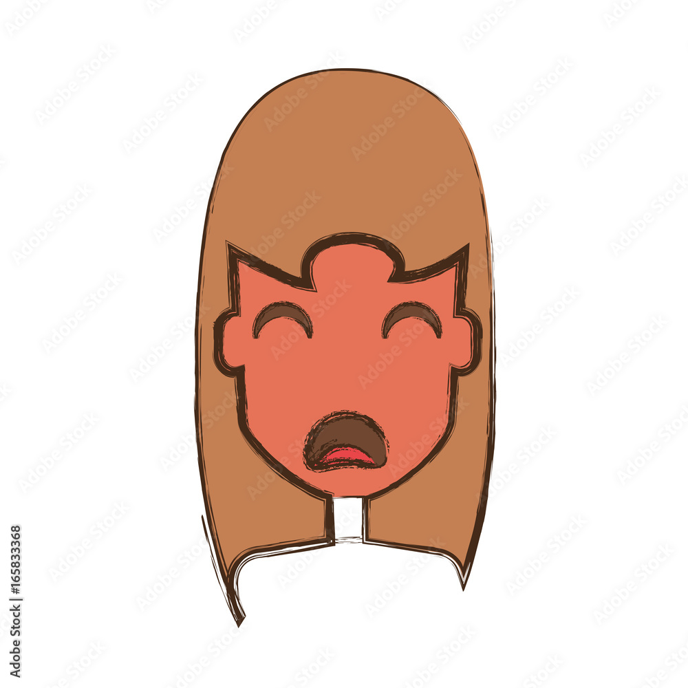 Woman with heart attack face Woman with heart attack face
