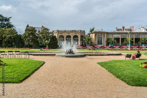 Thabor park (Le parc du Thabor) in Rennes - one of finest examples of landscape art of the XIII century public parks. Thabor Park is the pride of Rennes. Ille-et-Vilaine department, Rennes, France. photo