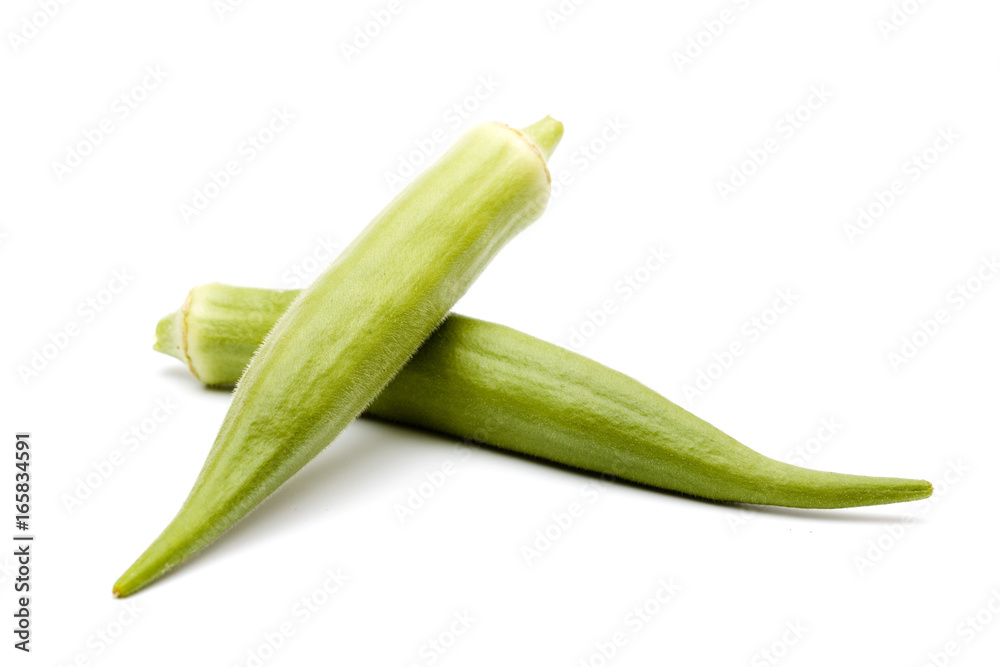 Fresh Green Okra Pods from the Garden Fresh Green Okra Pods from the Garden