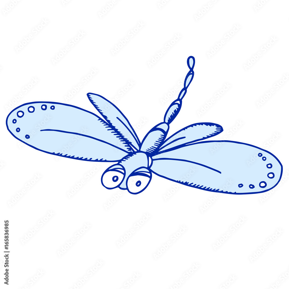 Dragonfly with light blue wings for kids prints, room, design, posters. Cartoon insects character. Hand drawn illustration. Stock Vector | Adobe Stock Dragonfly with light blue wings for kids prints, room, design, posters. Cartoon insects character. Hand drawn illustration. Stock Vector | Adobe Stock