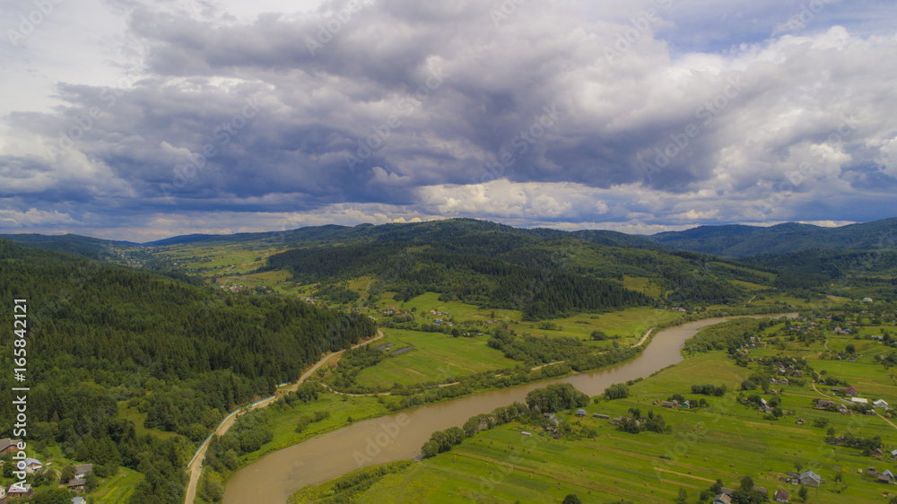aerial view agriculture field summer day. Summer day landscape. aerial view agriculture field summer day. Summer day landscape.