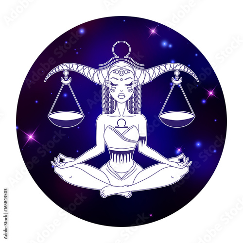 Libra zodiac sign, horoscope symbol, vector illustration