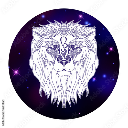 Leo zodiac sign, horoscope symbol, vector illustration