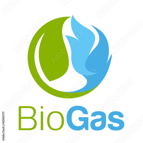 Icon logo with the concept of green energy, especially gas energy sources