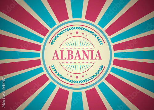 Albania Retro Vintage Style Stamp Background