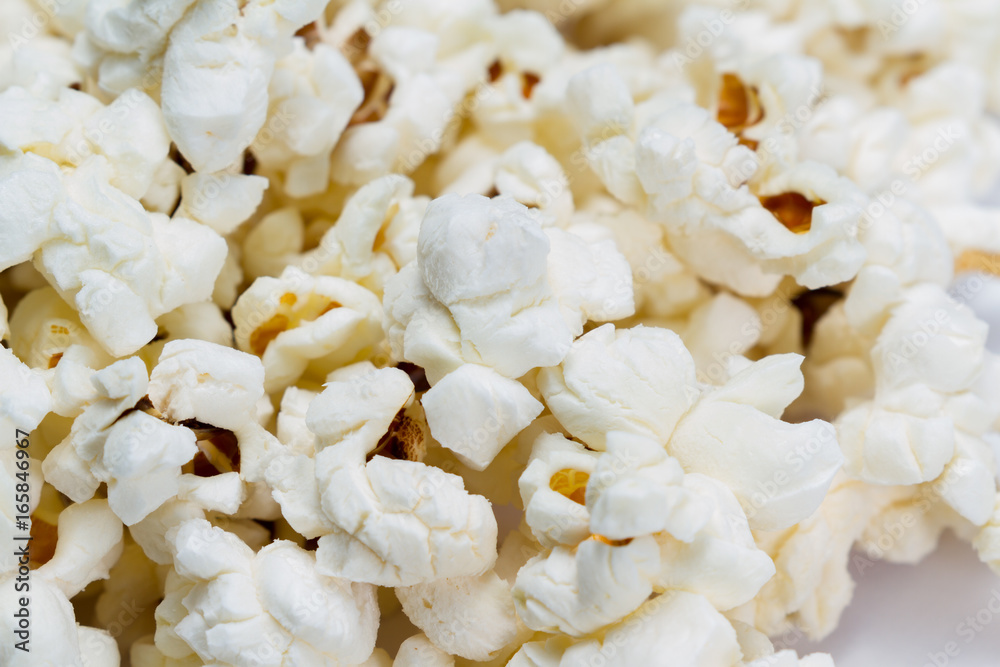 fresh popcorn close up