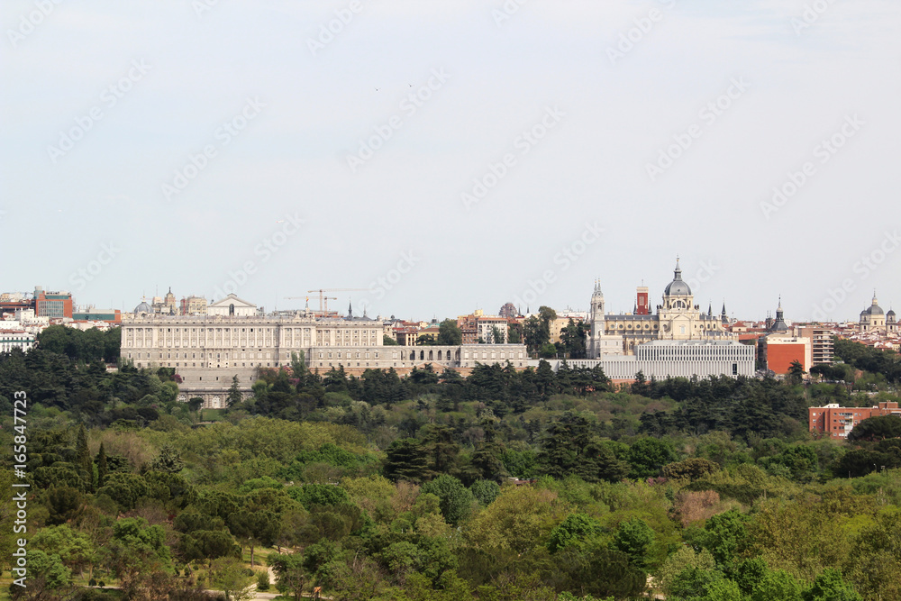 View to the historical center of Madrid from Casa de Campa