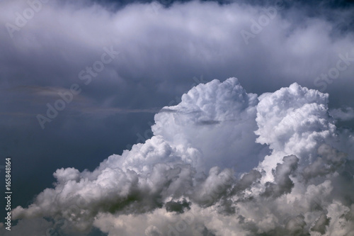 Dramatic sky with dark stormy clouds , rainy day