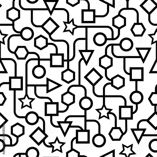 Black and white geometric pattern Seamless.