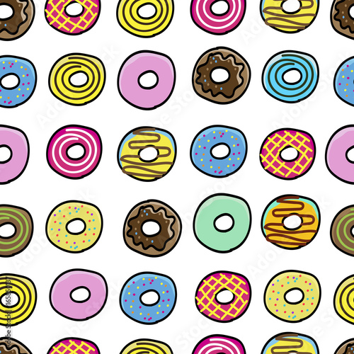 Donuts sweet pattern seamless