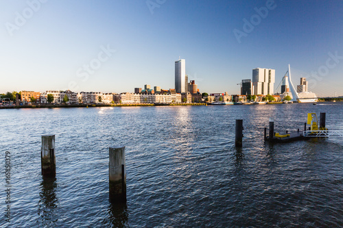 Exterior view of the promenade at the Boompjeskade Street with a view to the Nieuwe Maas River