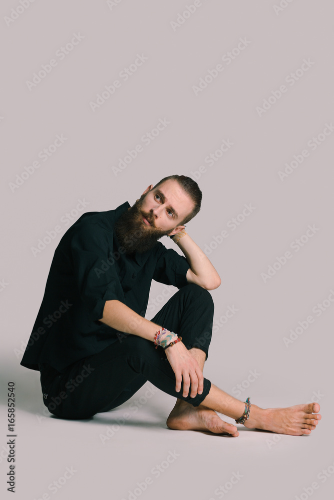 Hipster style bearded man Hipster style bearded man