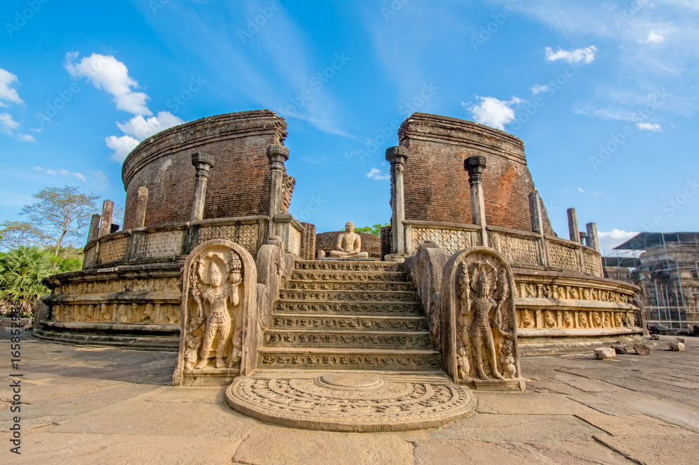 Polonnaruwa  Ancient Vatadage That Is An Ancient Structure Built For Hold The Tooth Relic Of The Buddha	. Polonnaruwa Is The second most ancient of Sri Lankas kingdoms