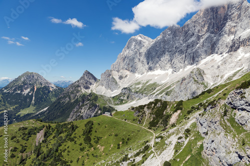 Panorama view at Austrian Dachstein mountains