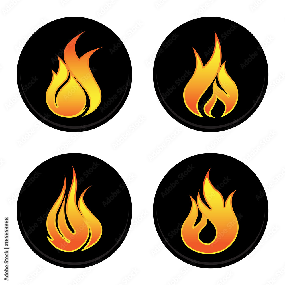 set of icons flame/fire set of icons flame/fire
