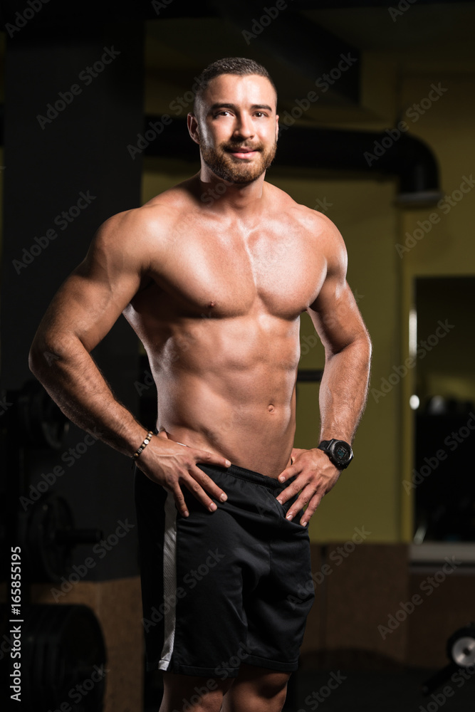 Handsome Man Flexing Muscles Handsome Man Flexing Muscles