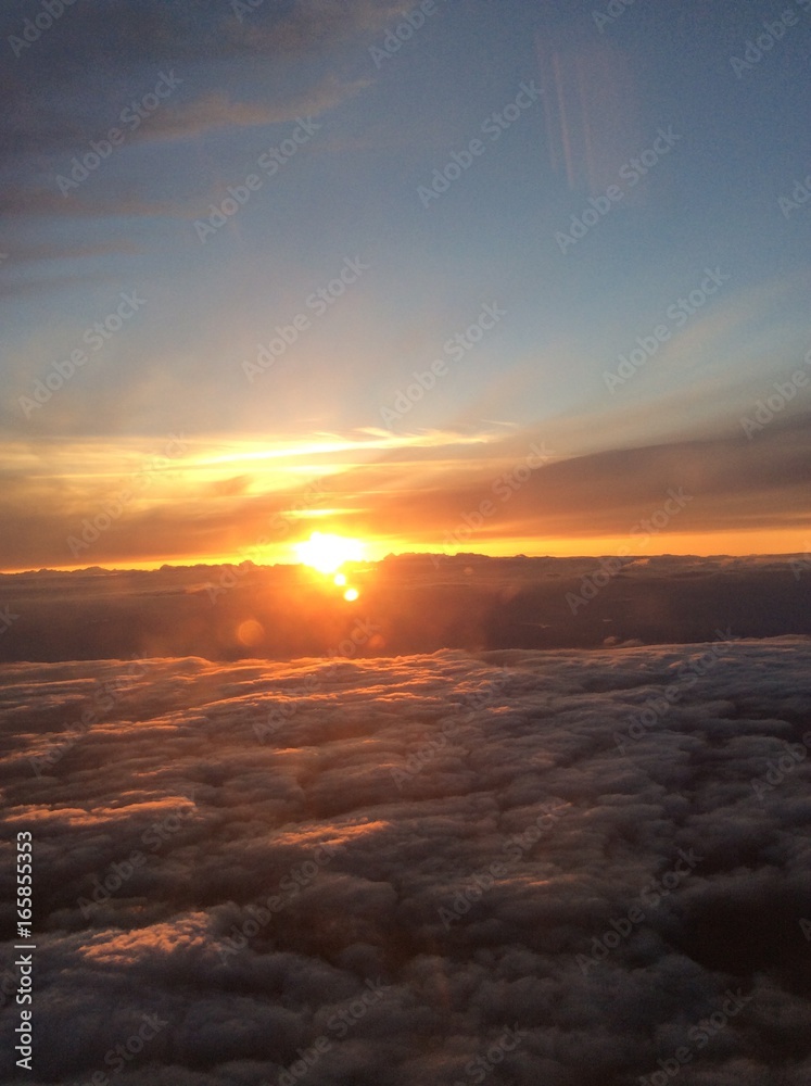 Fototapeta premium Coucher de soleil aérien