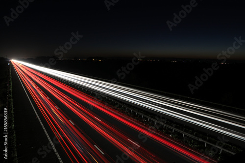 Moving Traffic light trails at night