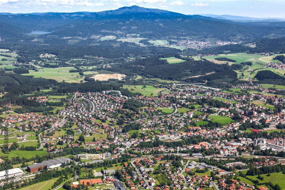 Luftaufnahme, Zwiesel im Bayerischen Wald