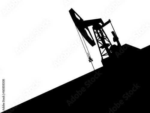 Oil pump black vector silhouette