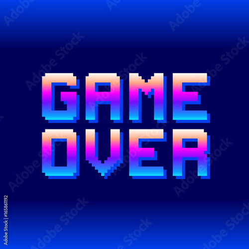 Retro Game Over Pixel Text. EPS8 Vector