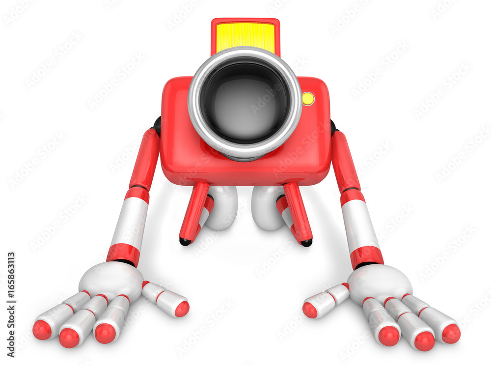 Red Camera Character kneel in prayer. Create 3D Camera Robot Series. Red Camera Character kneel in prayer. Create 3D Camera Robot Series.