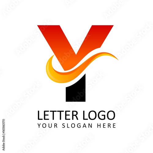 Letter Y Fire Logo