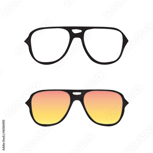 Hand drawn glasses outline set.