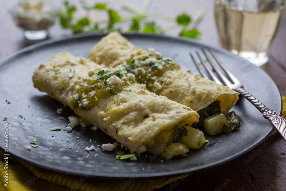Greens and Chayote Enchilada..... Greens and Chayote Enchilada.....