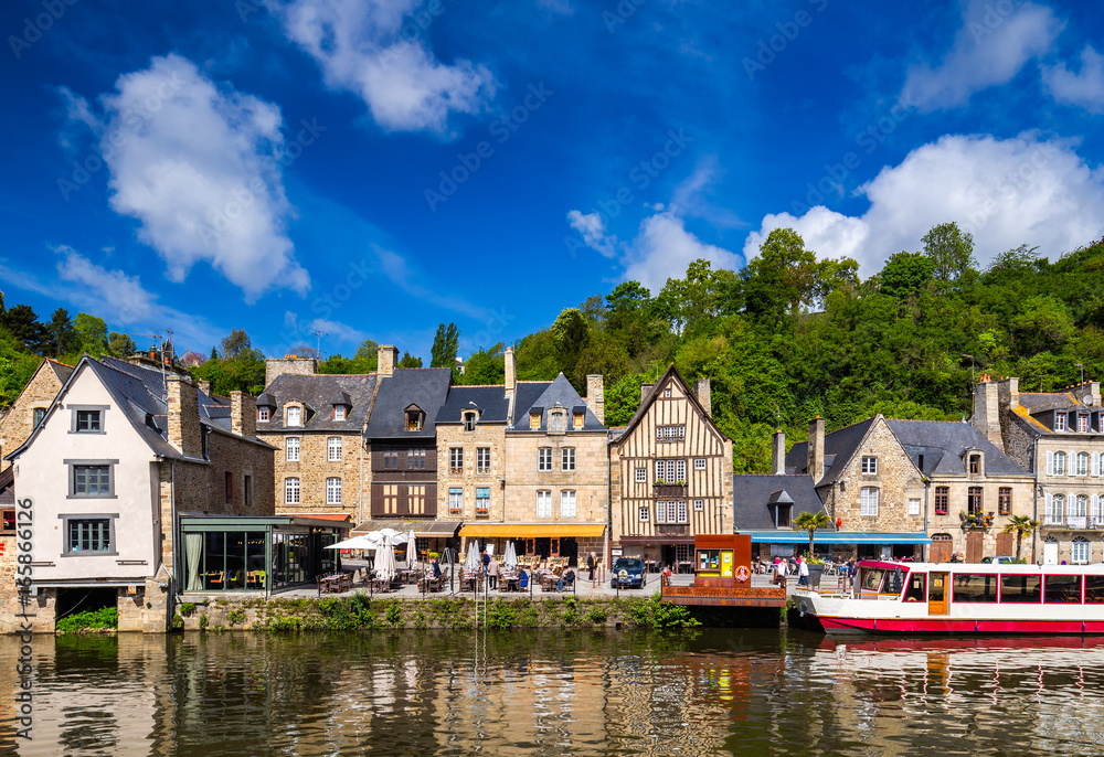 The picturesque medieval port of Dinan on the Rance Estuary, Brittany (Bretagne), France