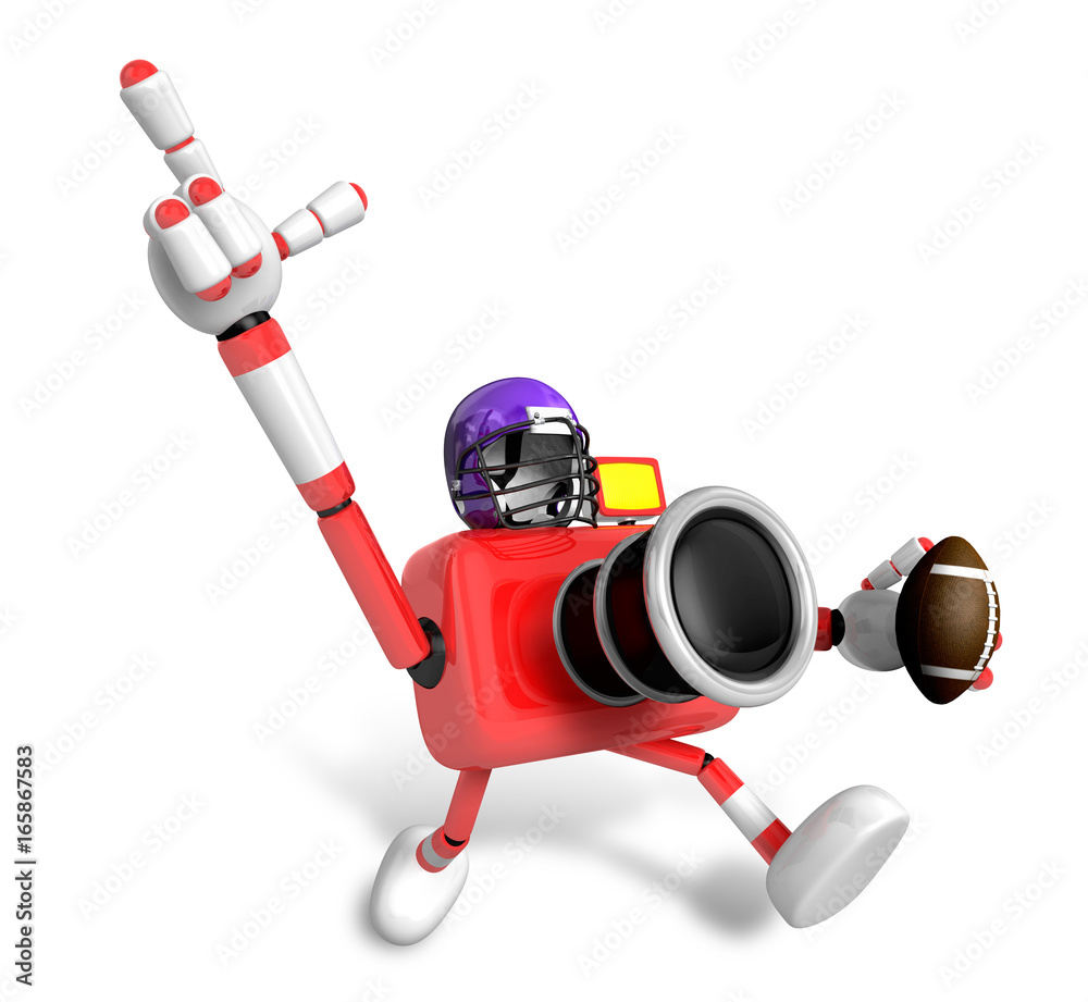 American football playing red camera Character. Create 3D Camera Robot Series. American football playing red camera Character. Create 3D Camera Robot Series.