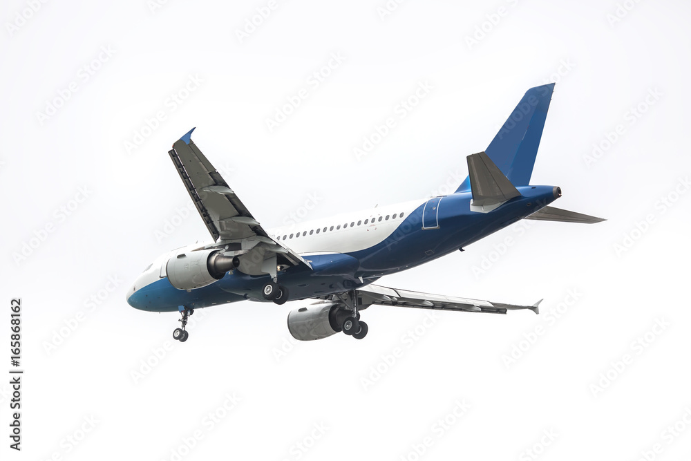 Obraz premium Place flying in sunset sky