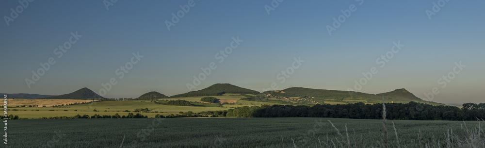Fototapeta premium Evening in west Ceske Stredohori mountains