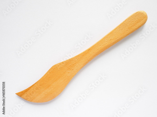 beech wood knife on white background