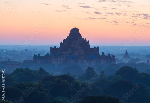 Dhammayangyi temple the largest pagoda in Bagan the first empire of Myanmar during the sunrise.