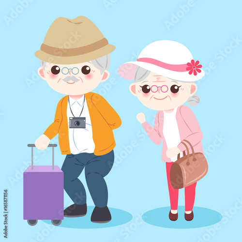 cartoon old couple
