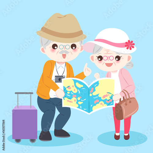 cartoon old couple
