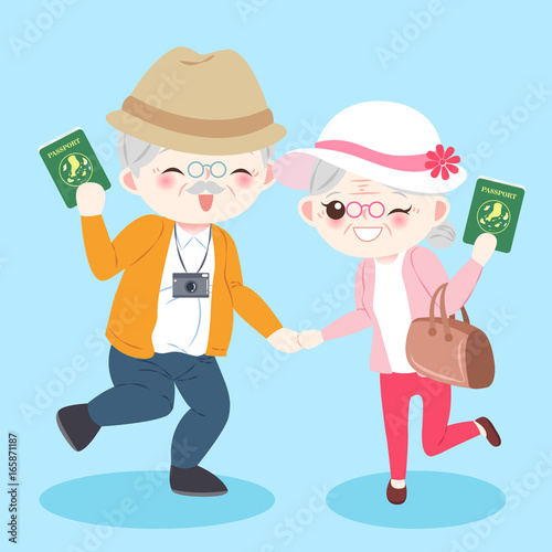 cartoon old couple