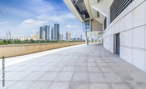 Wallpaper Mural Panoramic skyline and buildings with empty road Torontodigital.ca