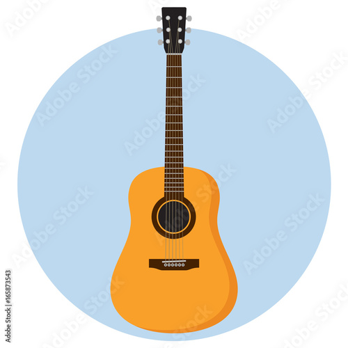 Akustik Gitarre Flat Design Vektor Grafik Illustration Icon