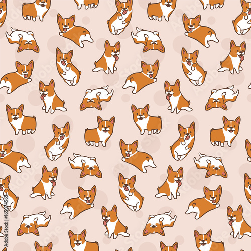 Cartoon Corgis Pattern