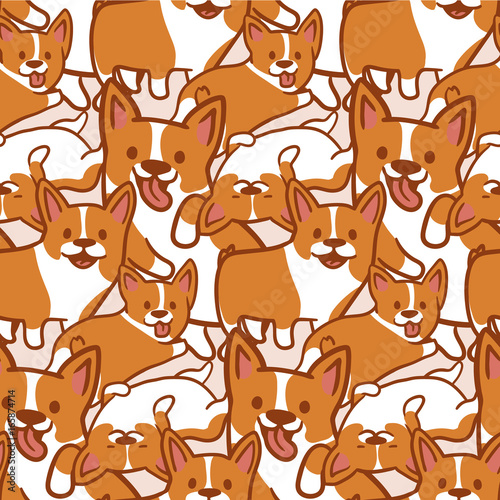 Cartoon Corgis Pattern
